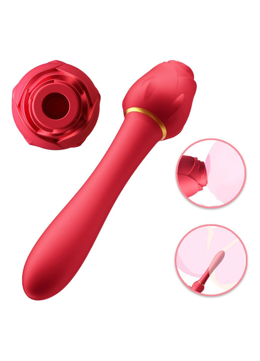 Вибратор "Роза" с вакуумным клиторальным стимулятором We Love (284278469)