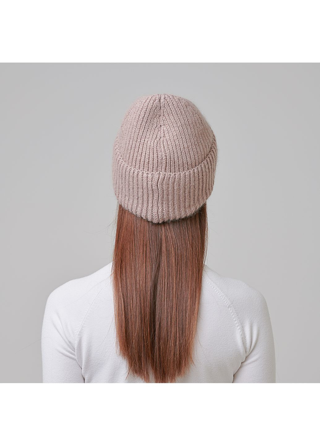 Шапка біні жіноча вовна бежева JOAN LuckyLOOK 972-767 (322791540)