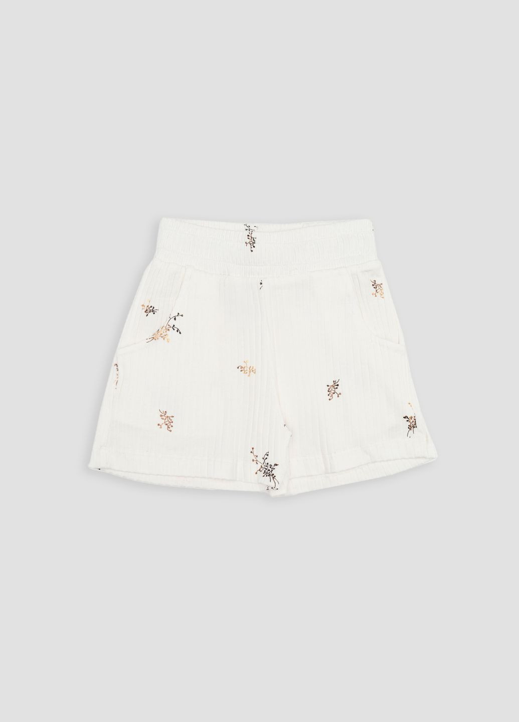 Молочный летний стильный костюм с шортами для девочки цвет молочный цб-00248682 Viollen