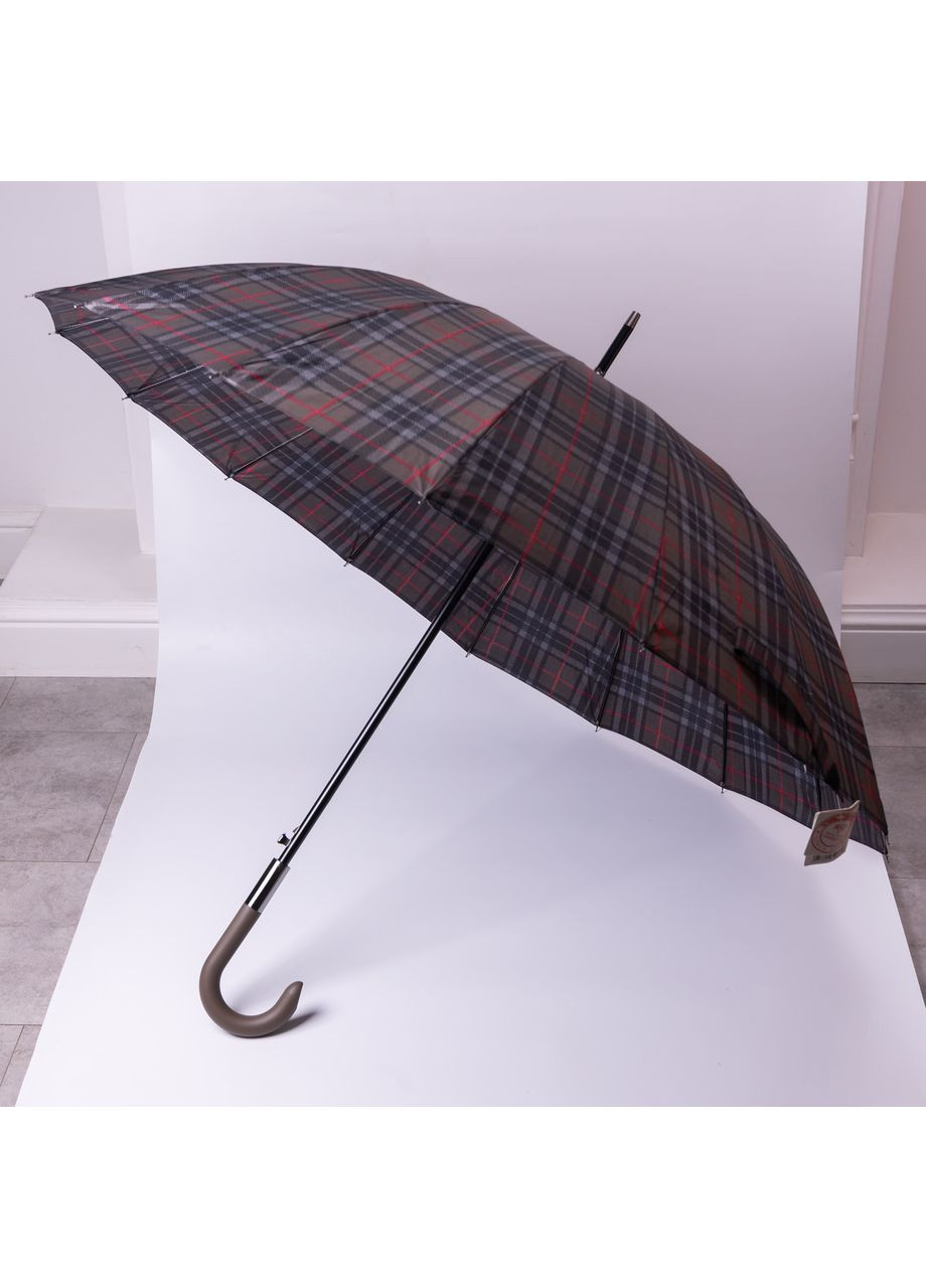 Серый классический зонт-трость полуавтомат из полиэстера 16 спиц диаметр 117 см hp-23-4g Yiwu (369142703)