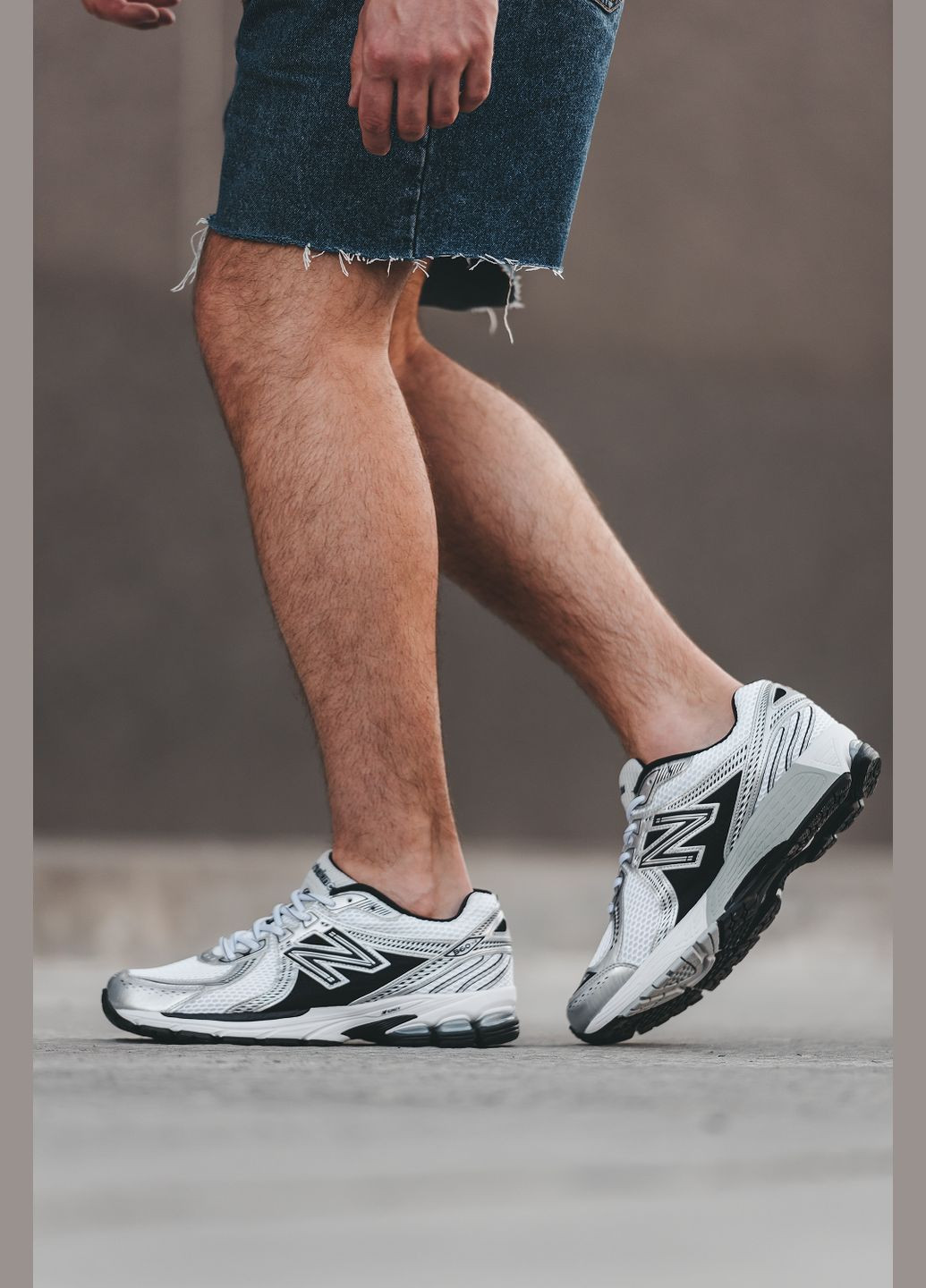 Білі Осінні кросівки чоловічі і жіночі new balance 860v2 white gray | нью беланс 860в2 білі сірі No Brand