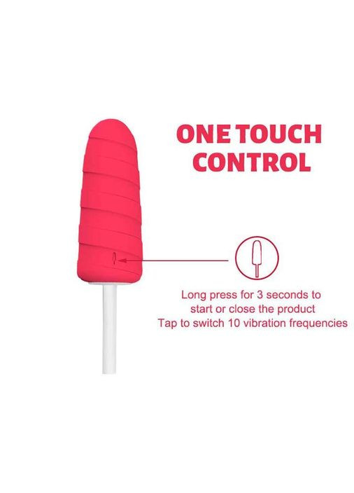 Вібратор "Морозиво" 10X Popsicle Vibrator на USB рожевого кольору виготовлений із високоякісного силікону China (360604027)