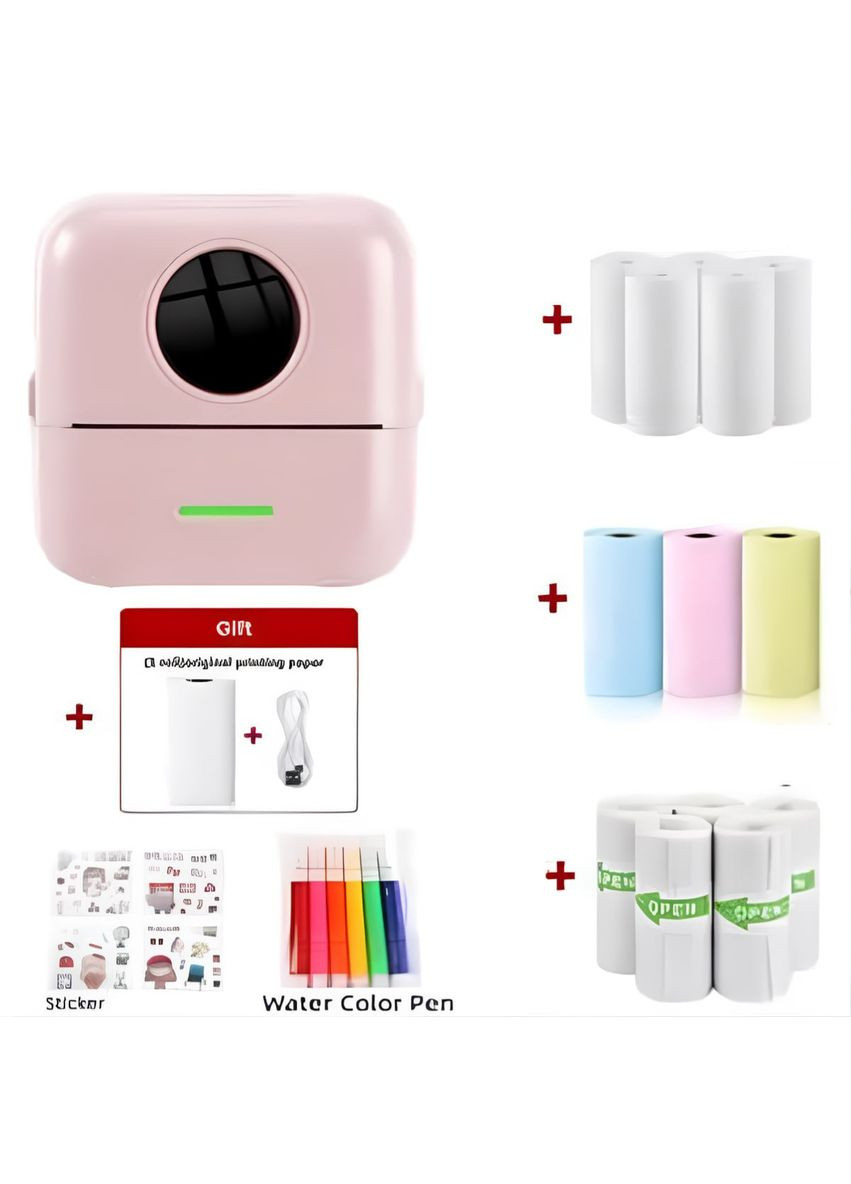 Портативный термопринтер printer Pink| Детский принтер с большим набором термобумаги в комплекте No Brand (365783115)