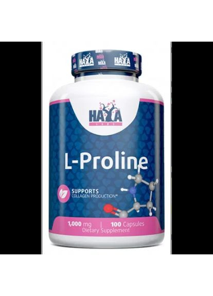 Л-пролин L-Proline 1000 мг 100 капсул Haya Labs (361118336)