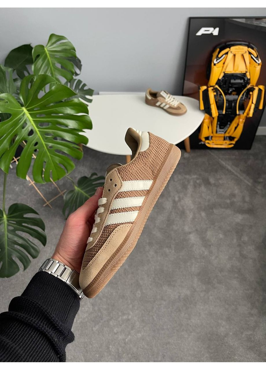 Коричневі Осінні кросівки чоловічі і жіночі adidas samba og cardboard | адідас самба ог коричневі No Brand