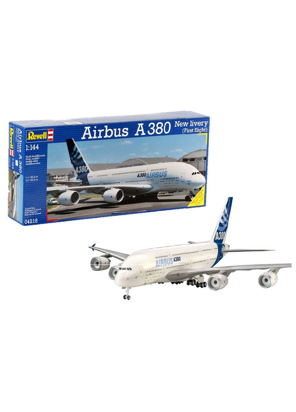 Сборная модель Самолет Airbus A380 Первый полет уровень 5 масштаб 1:144 (RVL-04218) Revell _04218 (315402980)