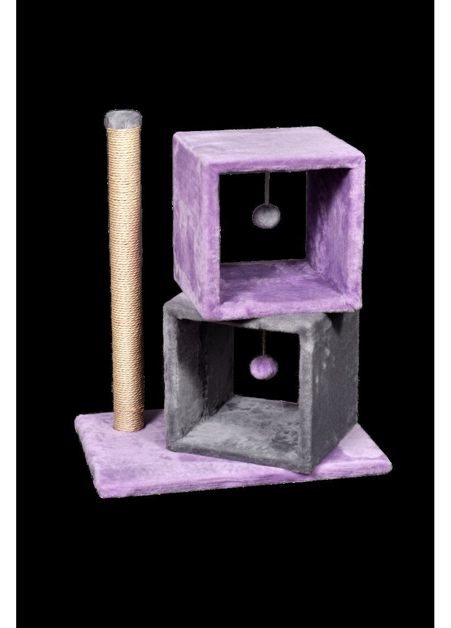 Когтеточка (дряпка) "Кубик-рубик" в джутовой веревке Сиренево-серая Мур-Мяу (364674857)