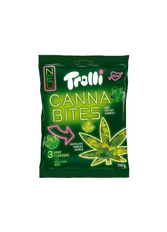 Цукерки жувальні мармеладні CANNA BITES 150 г Trolli (349812473)