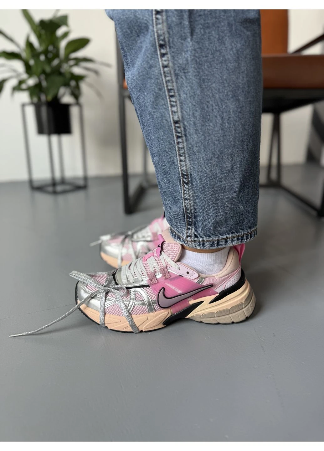 КРОССОВКИ ЖЕНСКИЕ NIKE V2K RUNTEKK BEIGE PISILVER НАЙК В2К РАНТЕК СЕРЫЕ No Brand серые демисезоны (391050030)