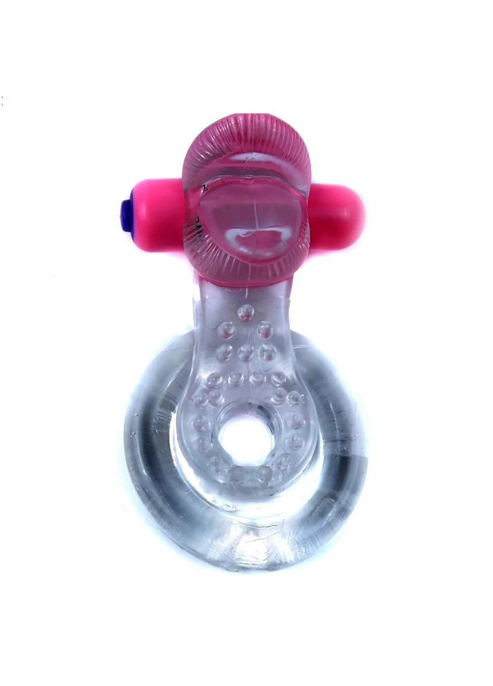 Виброкольцо на член в виде языка прозрачного цвета "tongue vibro cock ring" Boss Series (312485251)