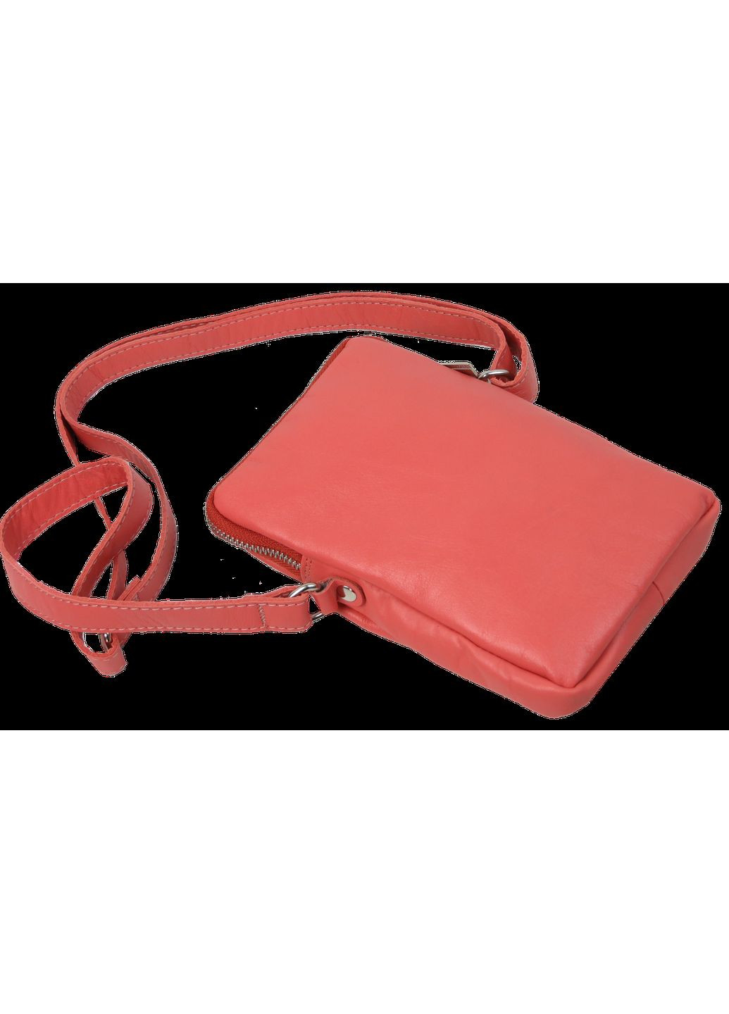 Небольшая женская кожаная сумка наплечная коралловая Borsacomoda (360893866)