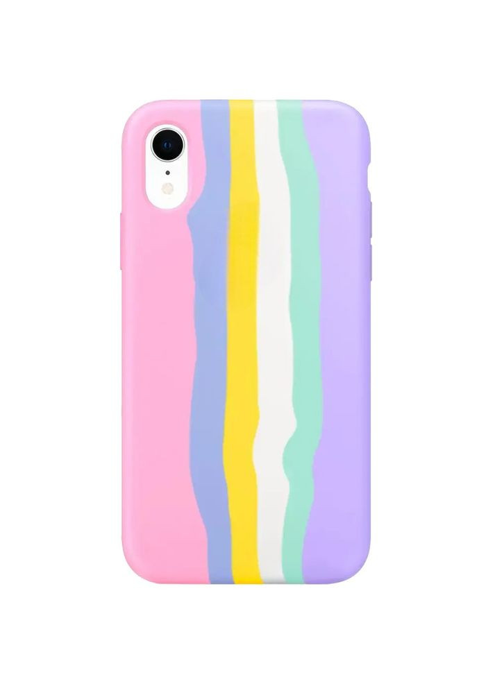 Силиконовый чехол Rainbow для iPhone Xr Pink/Blue No Brand (304732511)