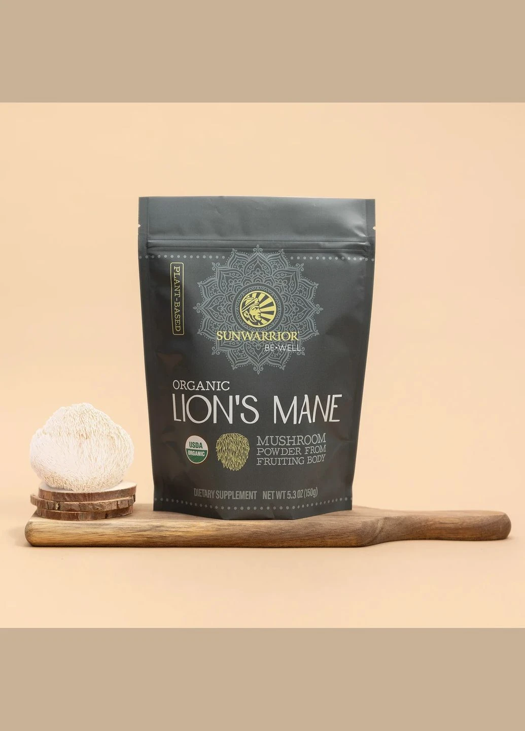 Їжовик гребінчастий Organic Lion's Mane Mushroom 150 г (60 порц.) Sunwarrior (346513398)