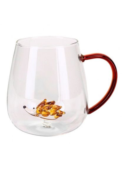 Скляна кружка з фігуркою Їжак 280 мл (4006-007) ELISEY (322580264)