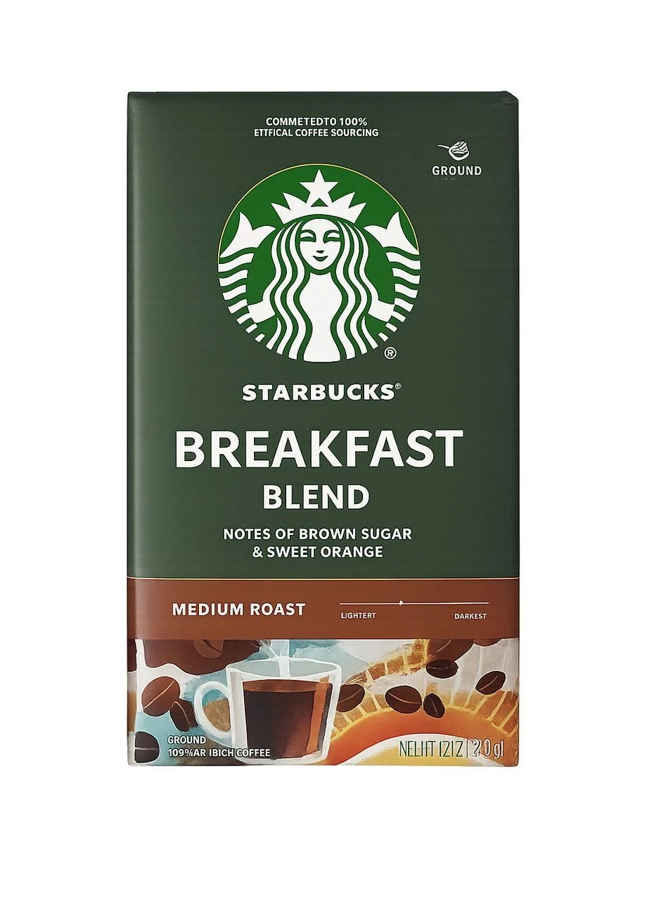 Кофе молотый Breakfast Blend 100% Arabica Medium Roast Старбакс Брекфаст арабика Средняя обжарка Вакуум пакет 510г Starbucks (384669749)