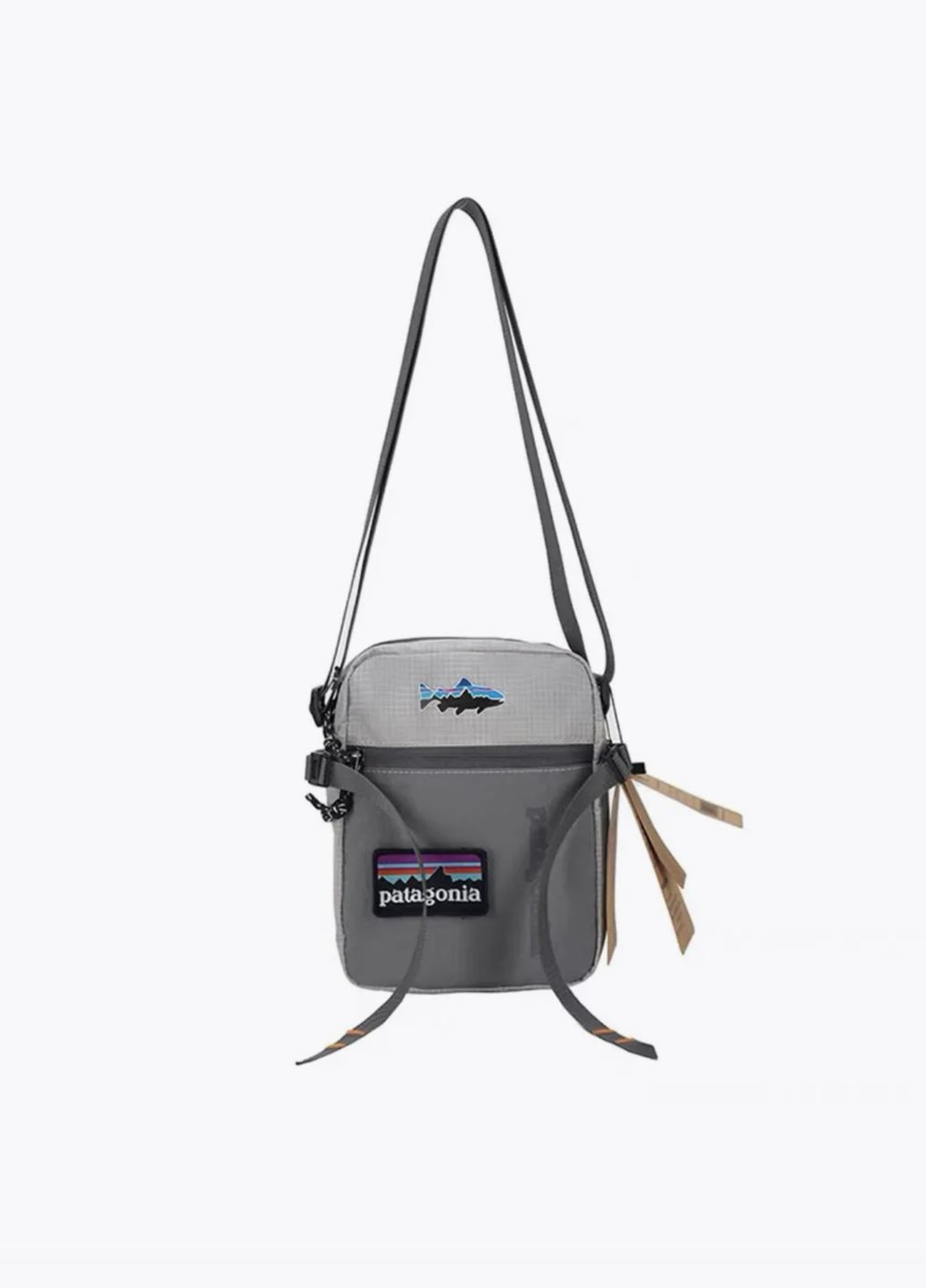 Водонепроницаемая сумка унисекс со съемным патчем в сером цвете. No Brand Мессенджер (322768043)