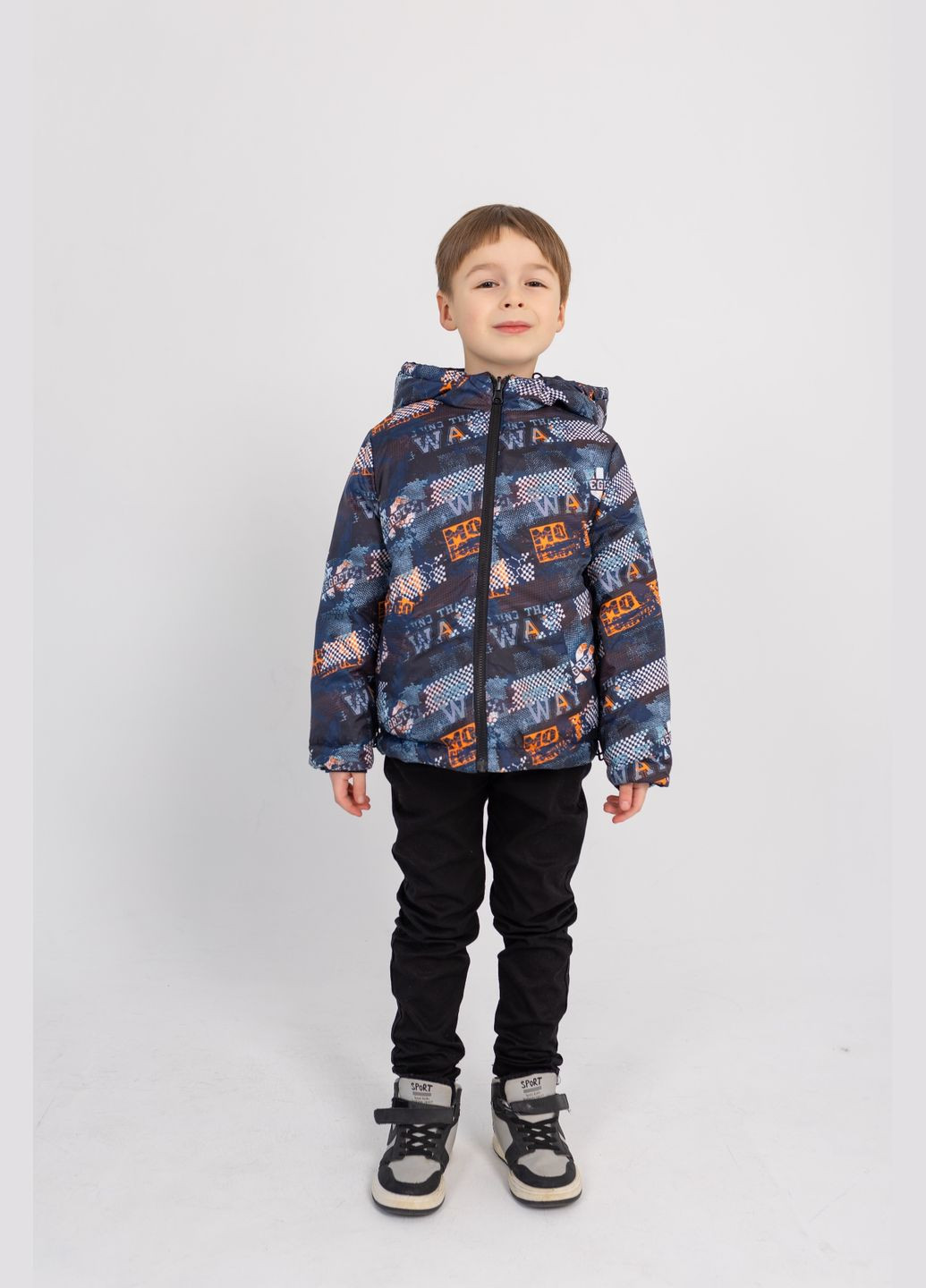 Комбинированная демисезонная двухсторонняя куртка синий Cvetkov Робби