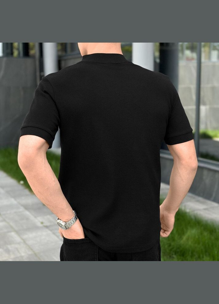 Чоловіче літнє поло однотонне чорне No Brand (346077543)