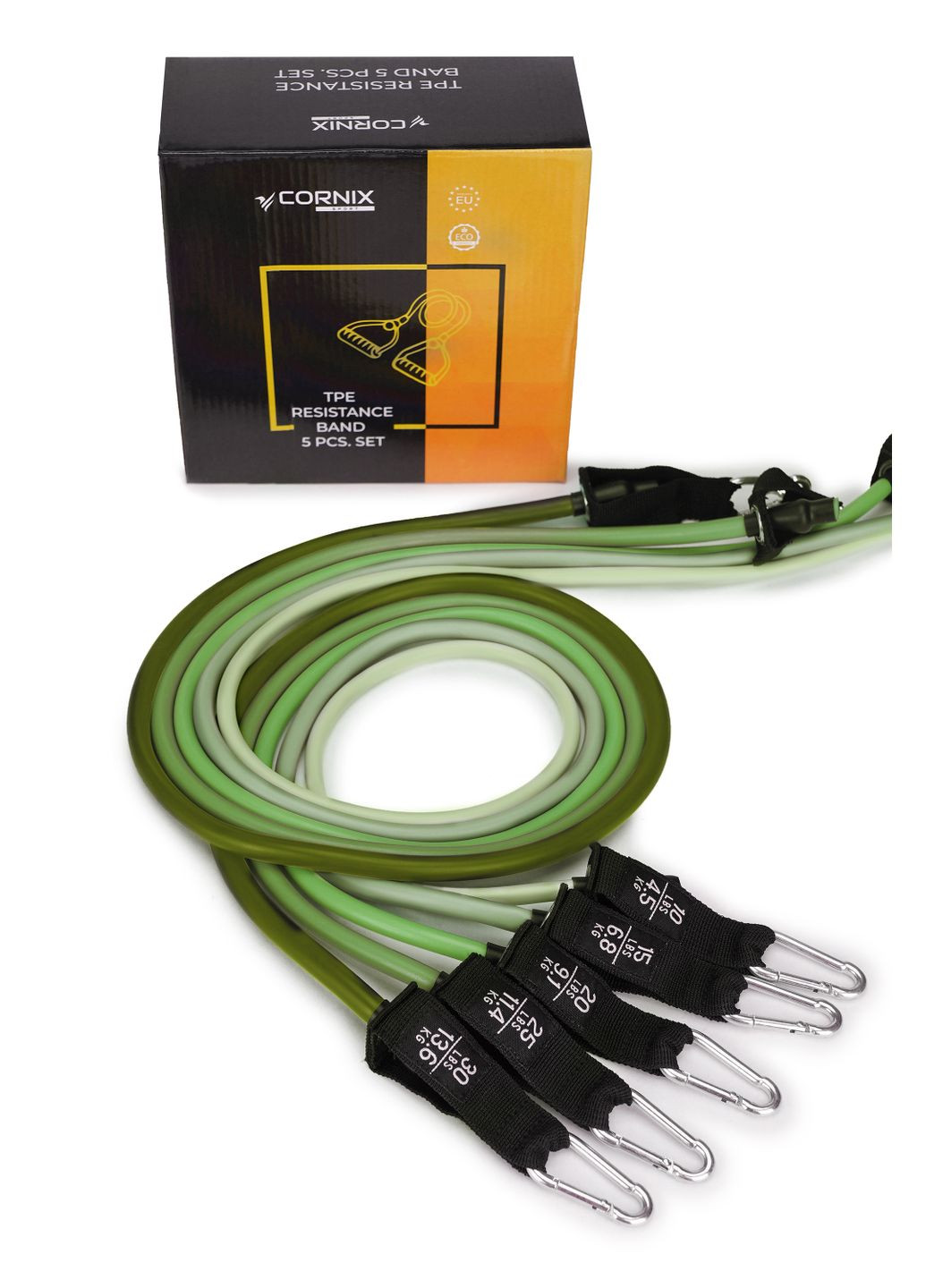 Набор трубчатых эспандеров 5 шт 4.5-13.6 кг Cornix XR-0255 (340459295)