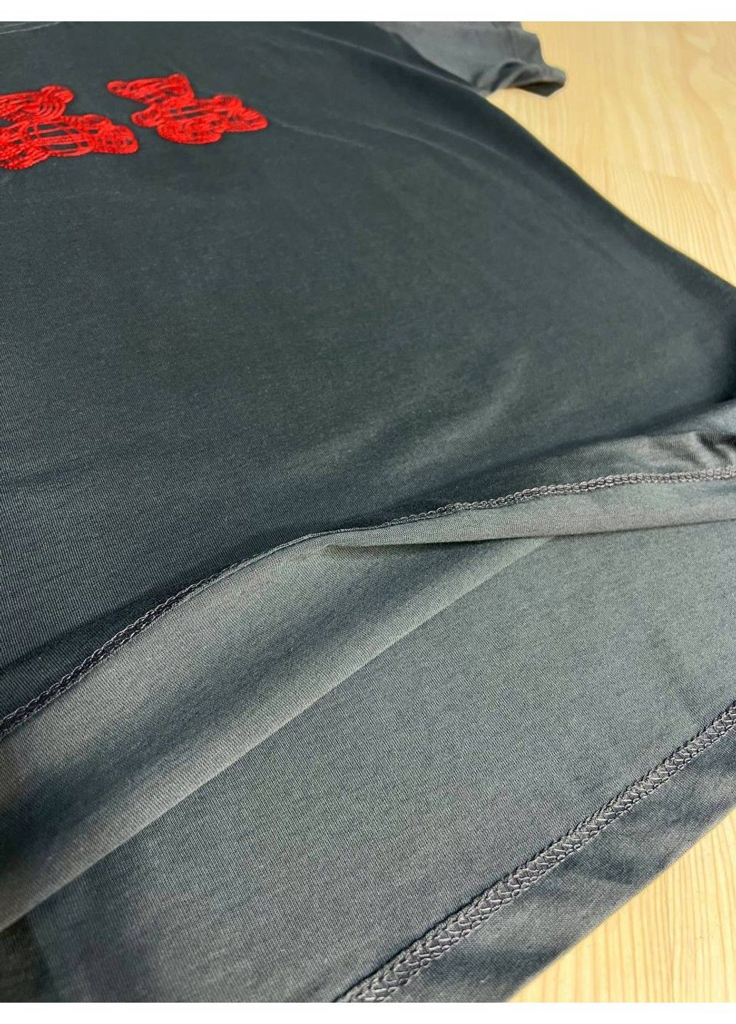 Футболка женская BX24-68 с вышивкой медвежата графит Pepper&Mint - (331143220)