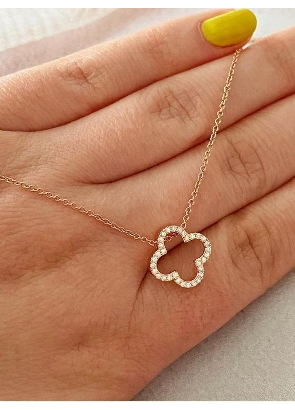 Позолочені Сережки "Конюшина" + Ланцюжок (Кольє) 40см-45см. Позолота No Brand (364502976)