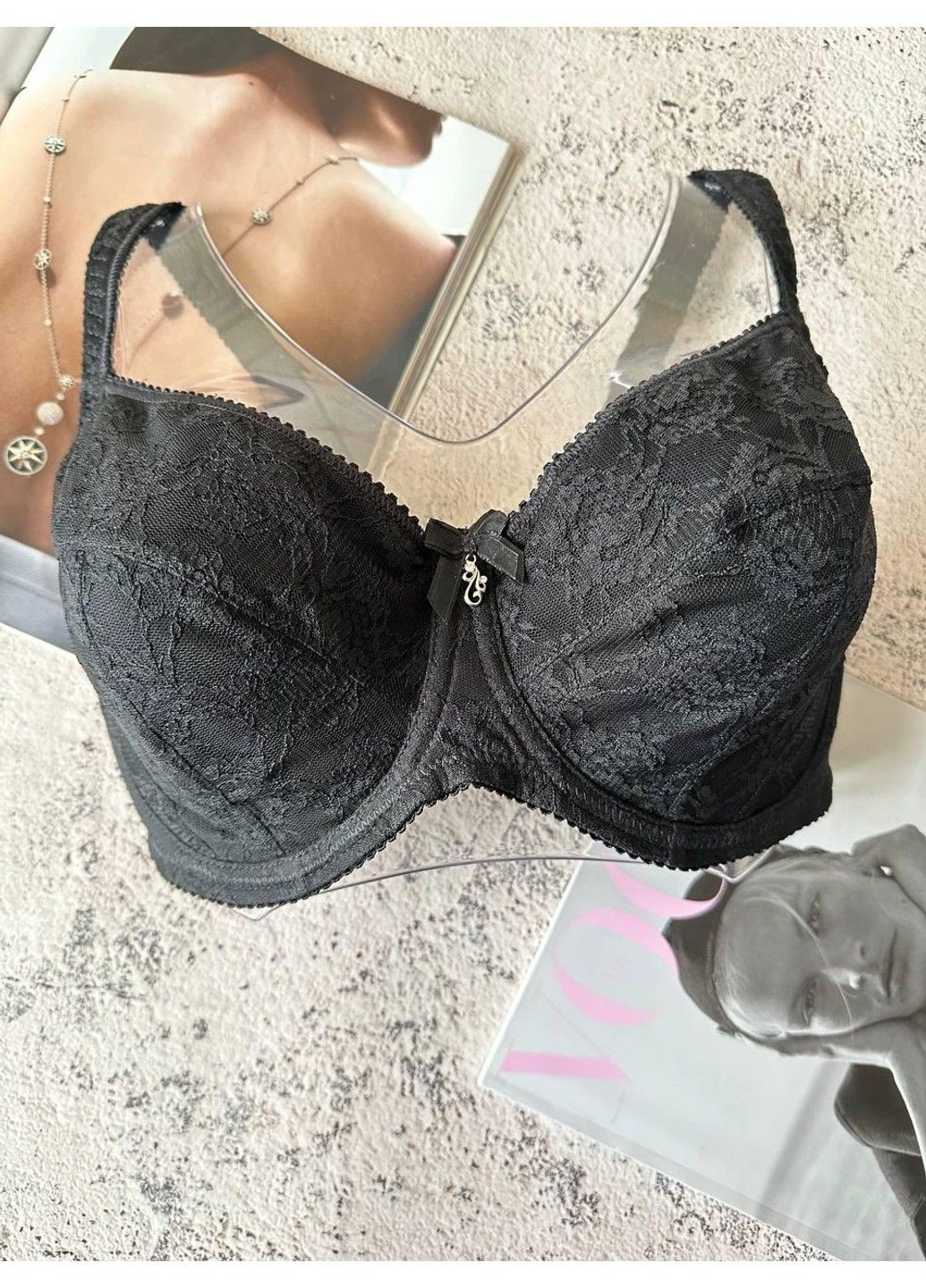 Чёрный лифчик большого размера на чашку f черный Lanny Mode