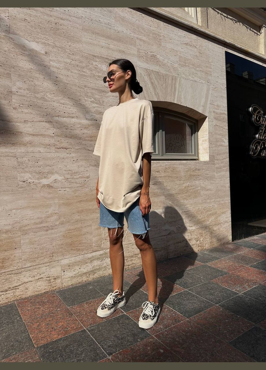 Жіноча футболка в стилі оверсайз MonCher - (332955709)