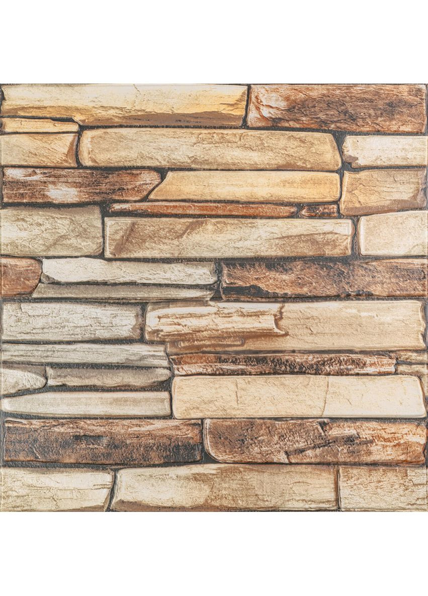 Панель стінова 3D 680х680х4мм Коричневий сланець StickerWall-SW-00002002 Sticker Wall (369408383)