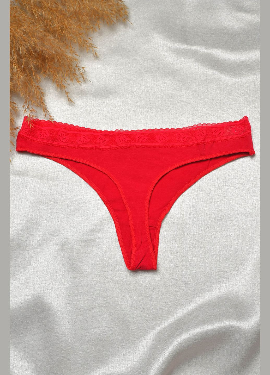 Стрінги жіночі бордового кольору Let's Shop (303899280)