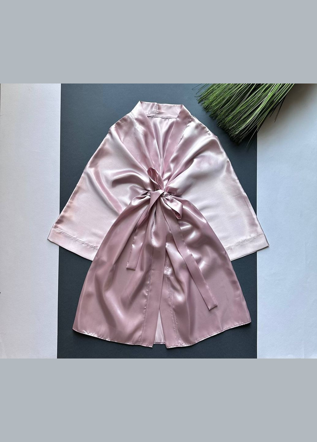 Черный атласный халат Exclusive (315494045)