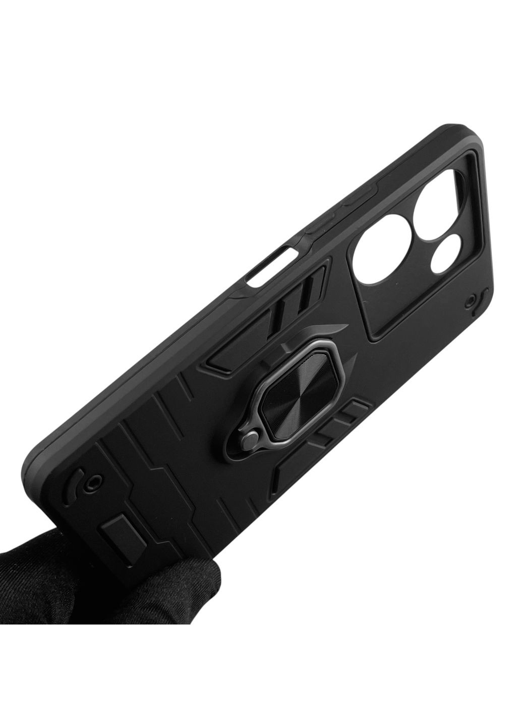 Чохол для телефона Camon 20 Pro (CK7n) броньований з магнітним кільцем-тримачем на техно камон 20 про чорний Tecno (366236382)