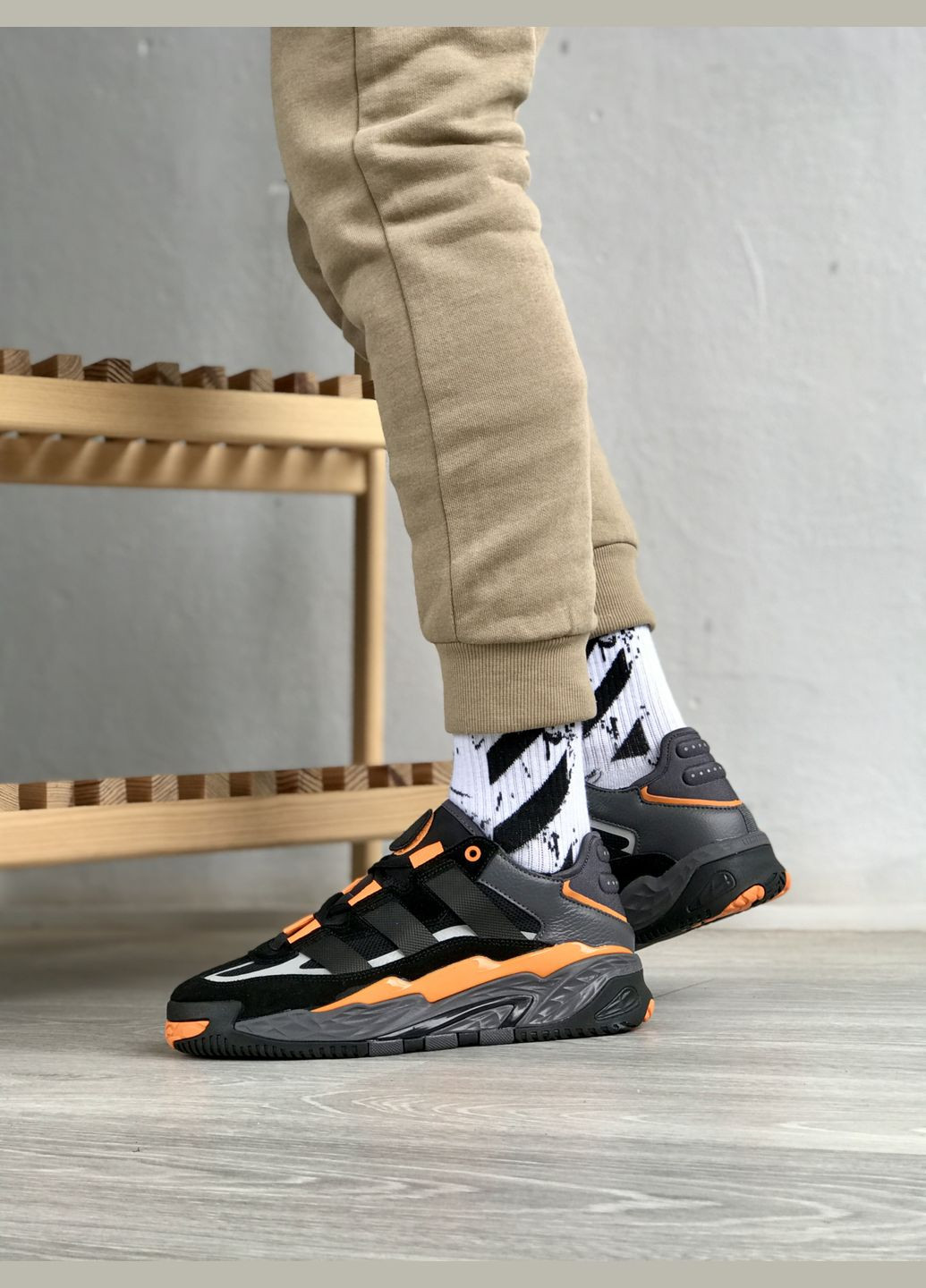 Чорні Осінні кросівки чоловічі adidas niteball black | адідас найтбол чорні No Brand