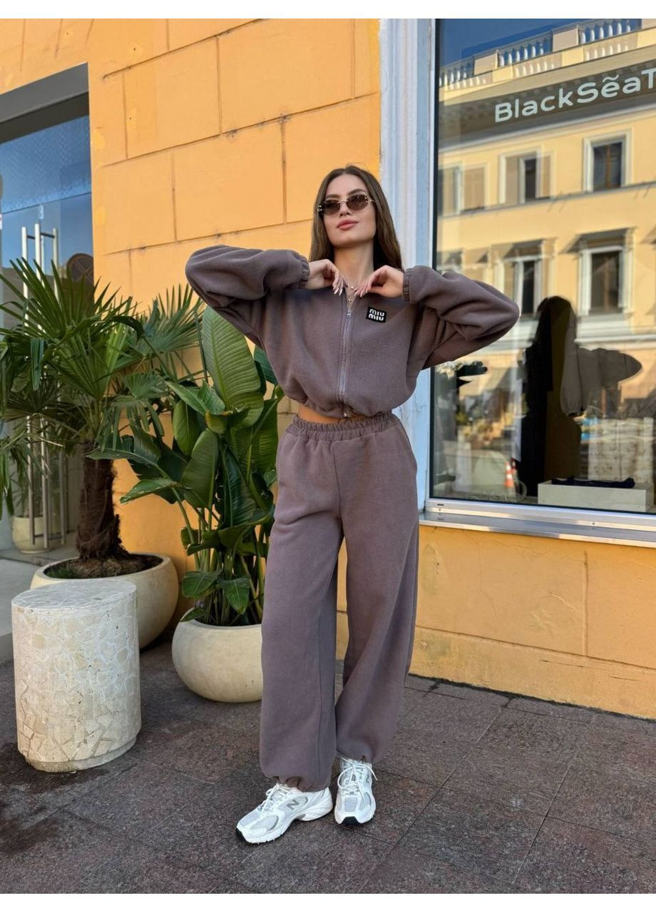 Костюм (кофта, брюки), цвет Темно-бежевый Fashion (362415647)