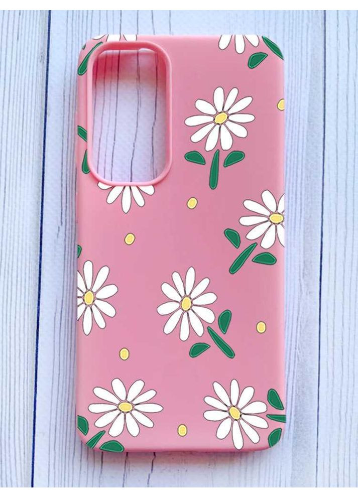 Матовий рожевий чохол на Samsung Galaxy S24 FE Ромашки (принт 368) Creative (355388324)