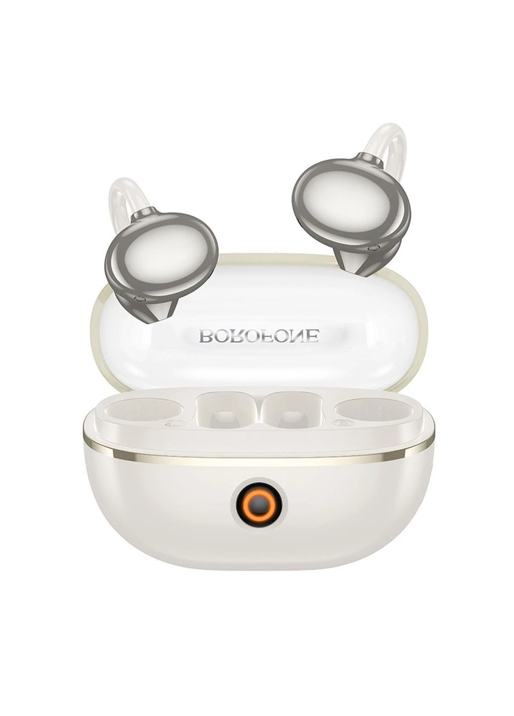 Бездротові навушники FQ5 Spirit clip-on true wireless BT headset Milky white Borofone (380482290)