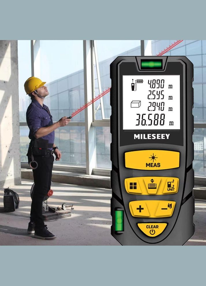 Лазерный дальномер S2 40 м, лазерная рулетка. Mileseey (354224347)