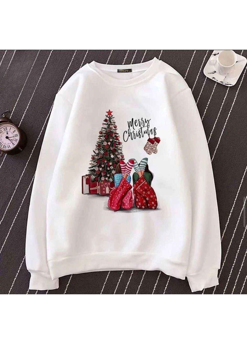 Молочний жіночий світшот Asi.Store.ua новорічний без декору (368541005)