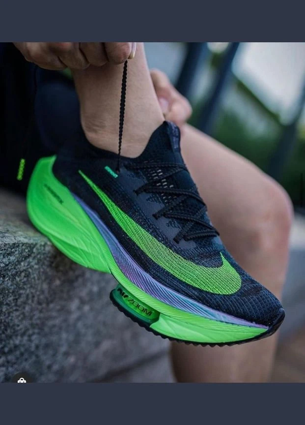 Черные всесезонные кроссовки air zoom alphafly next% black electric green - ci9925-400 Nike