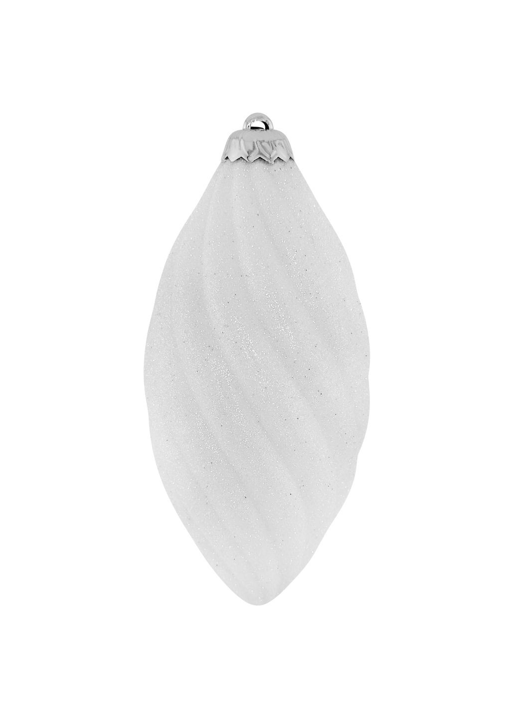 Ялинкова прикраса Овал Спіральний 6х6,х14 см білий MIS LT (365627875)