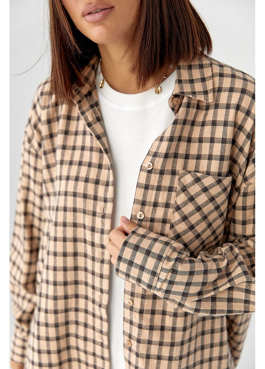 Сорочка в клітку з накладною кишенею Lurex (348813502)