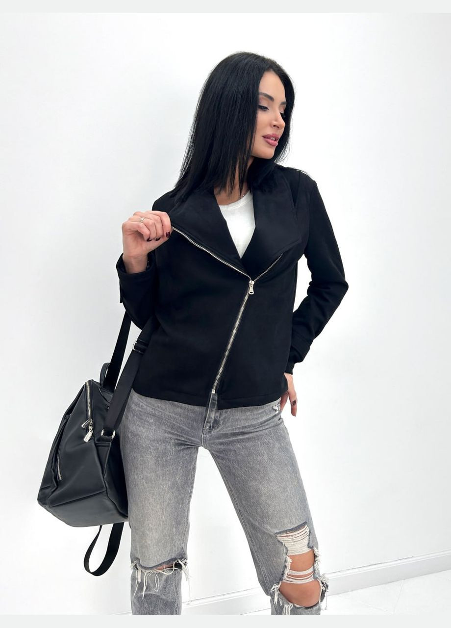 Черная демисезонная куртка-жакет Fashion Girl "Nessa"