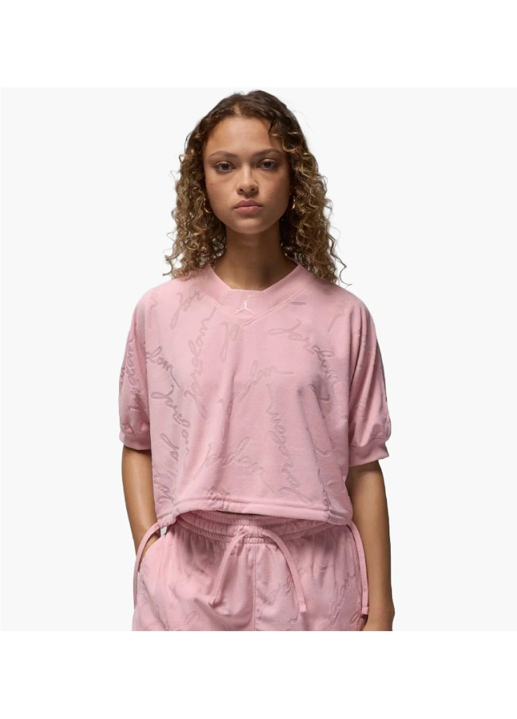 Женская футболка Ss Knit Top Ssnl Pink Air Jordan - (365962313)