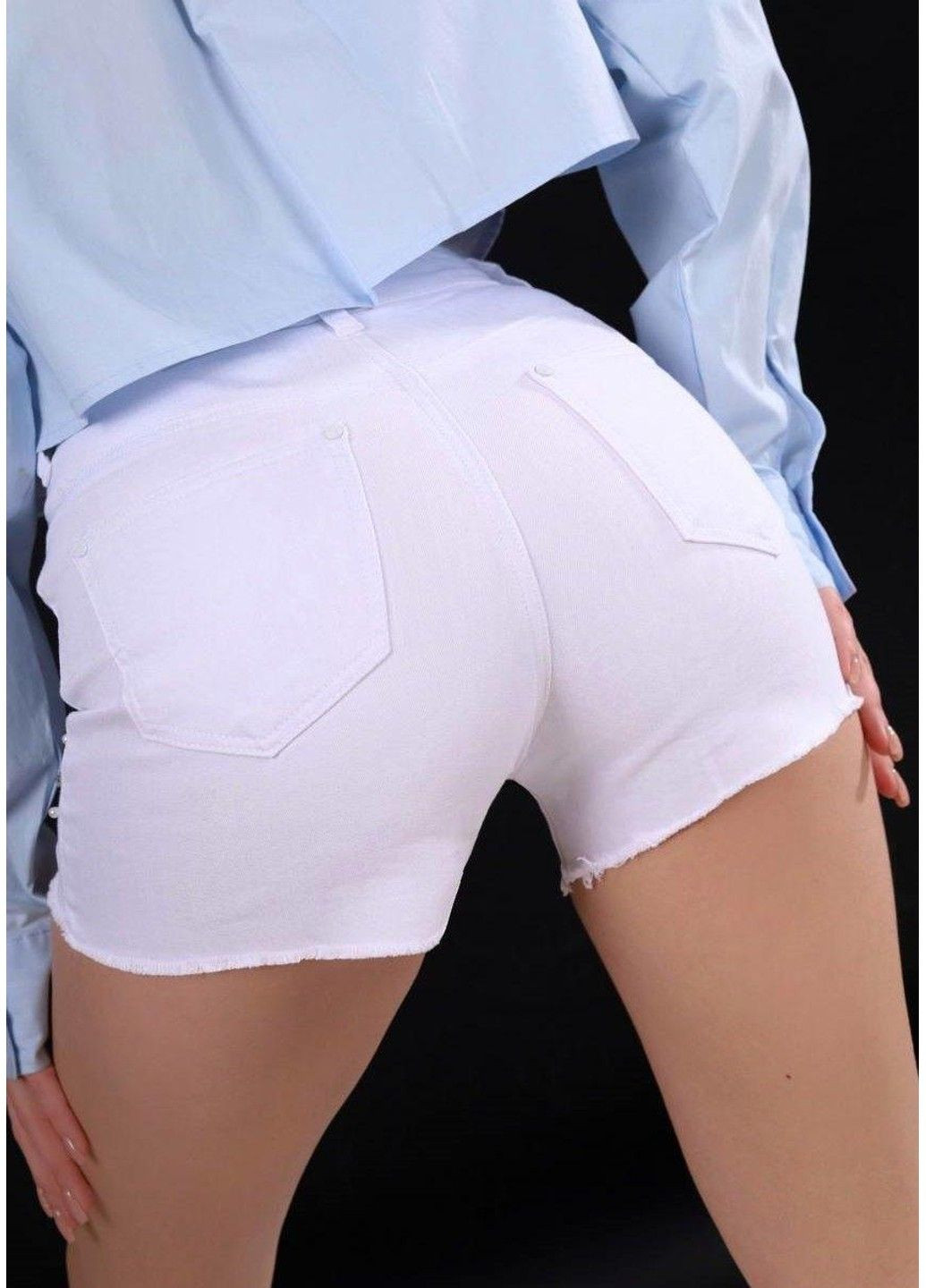 Шорти жіночі джинсові рвані білі No Brand (307500451)