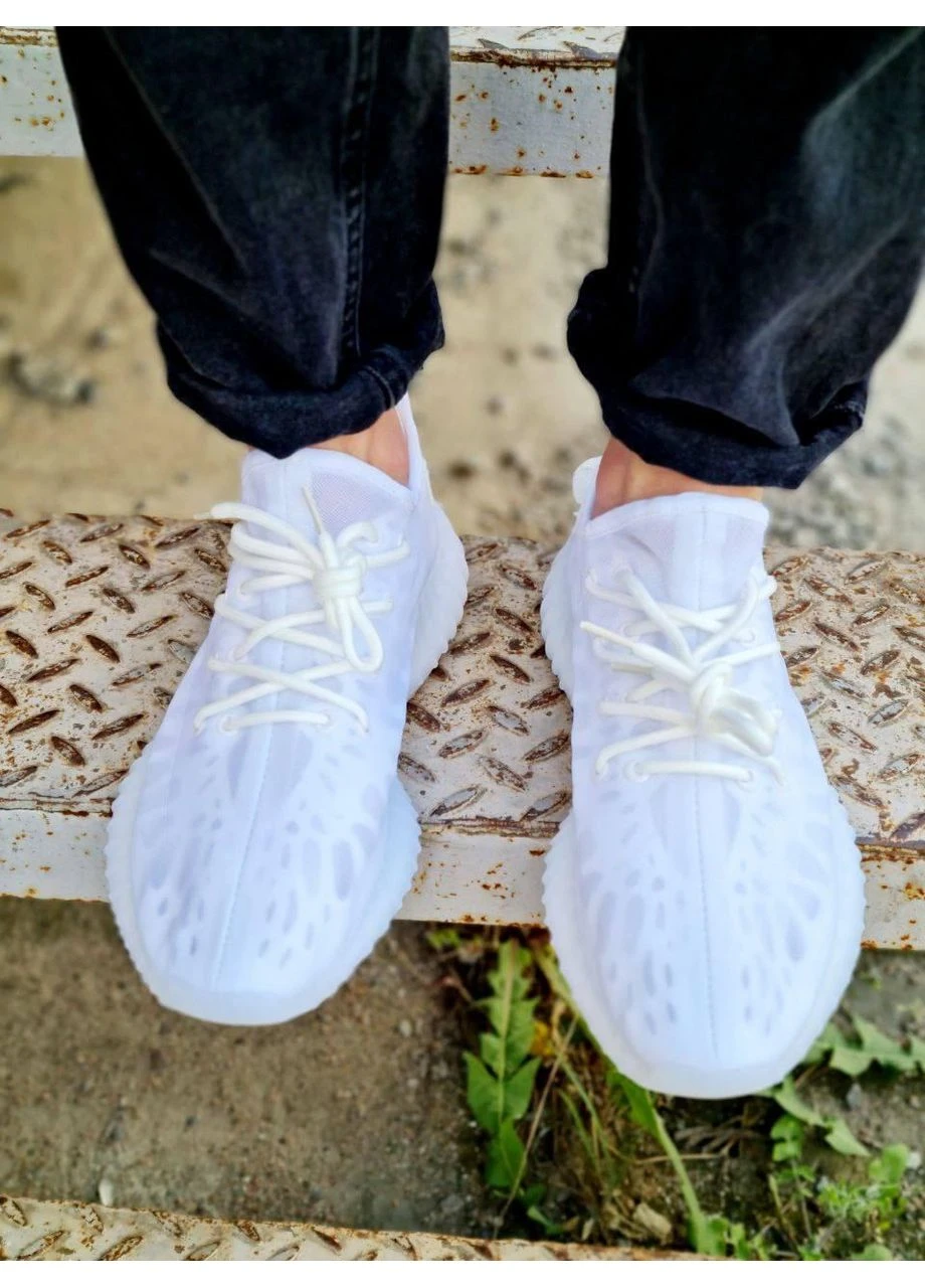 Білі літні кросівки adidas yeezy boost 350 mono white v2 адідас ізі буст No Brand