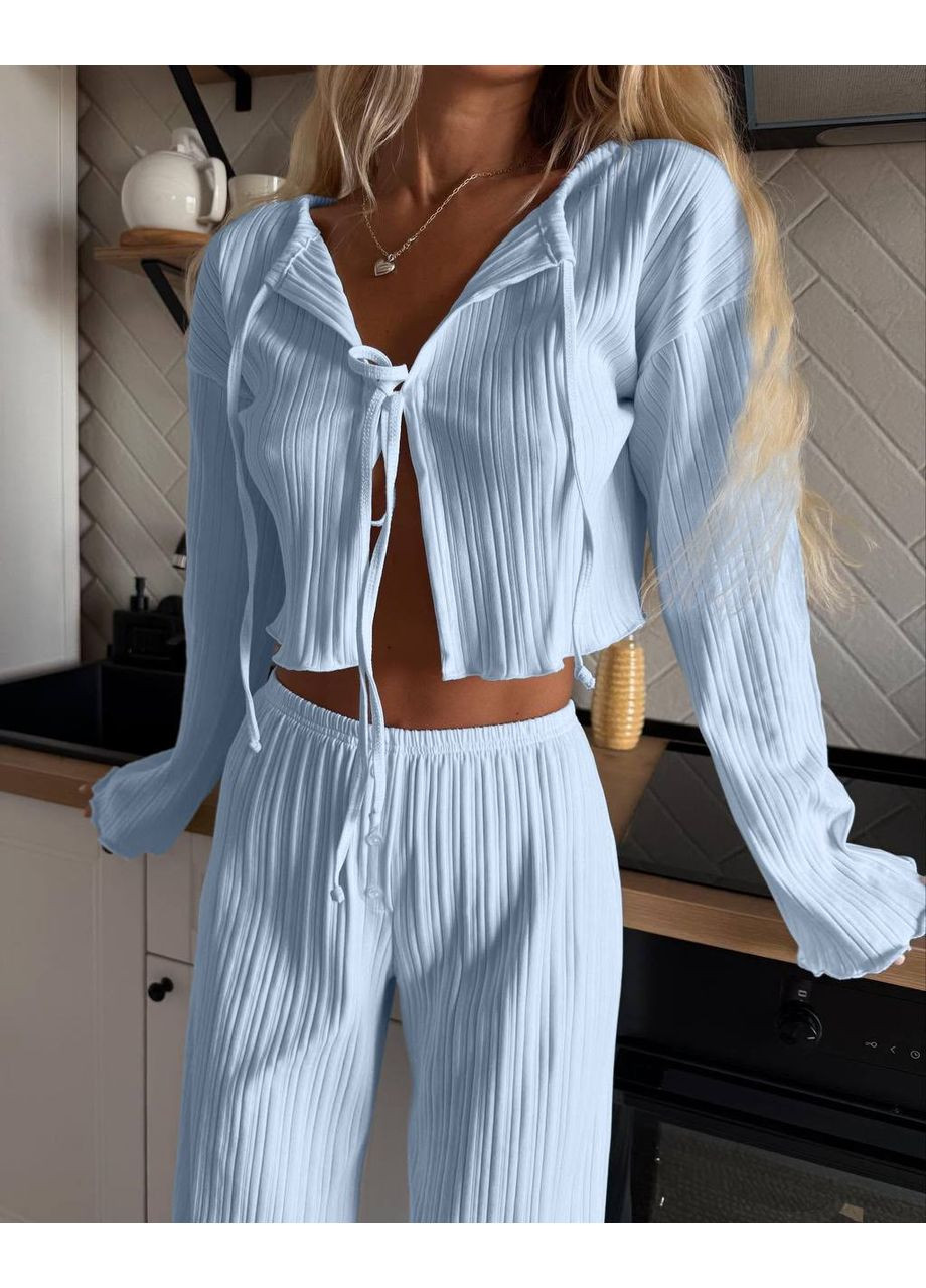 Женский костюм с кроп-топом и широкими брюками. Україна (351386238)