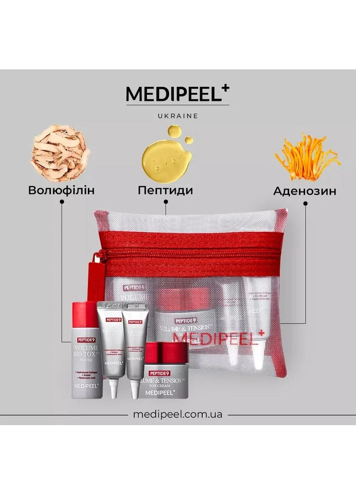 Набор миниатюр для ухода за лицом Peptide 9 Volume Bio Tox Trial Kit 4 шт Medi-Peel (375205493)