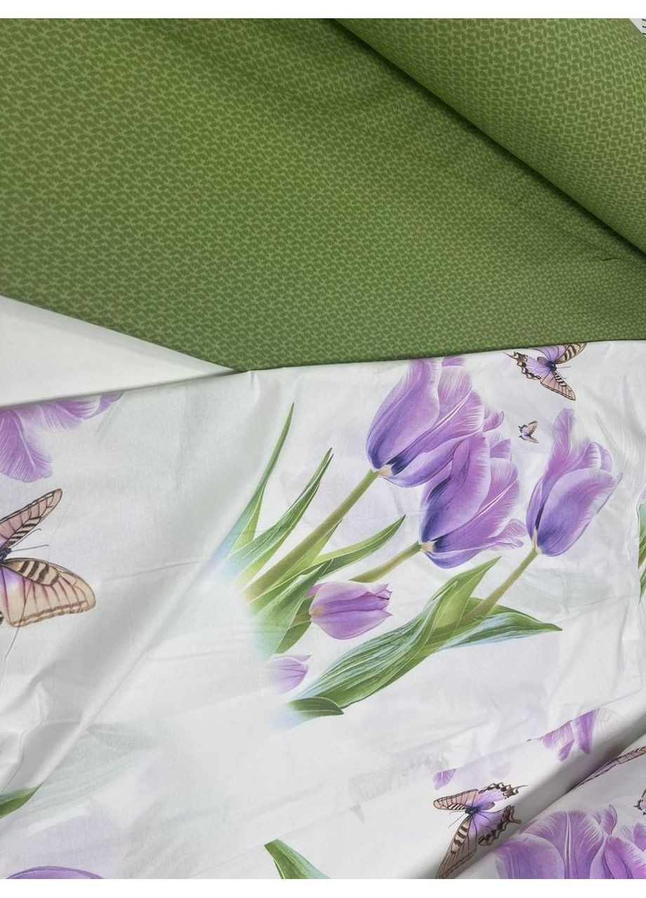 Постільна білизна з резинкою Тюльпановий сон, ранфорс Полуторний розмір, наволочки 50/70 No Brand (364220826)