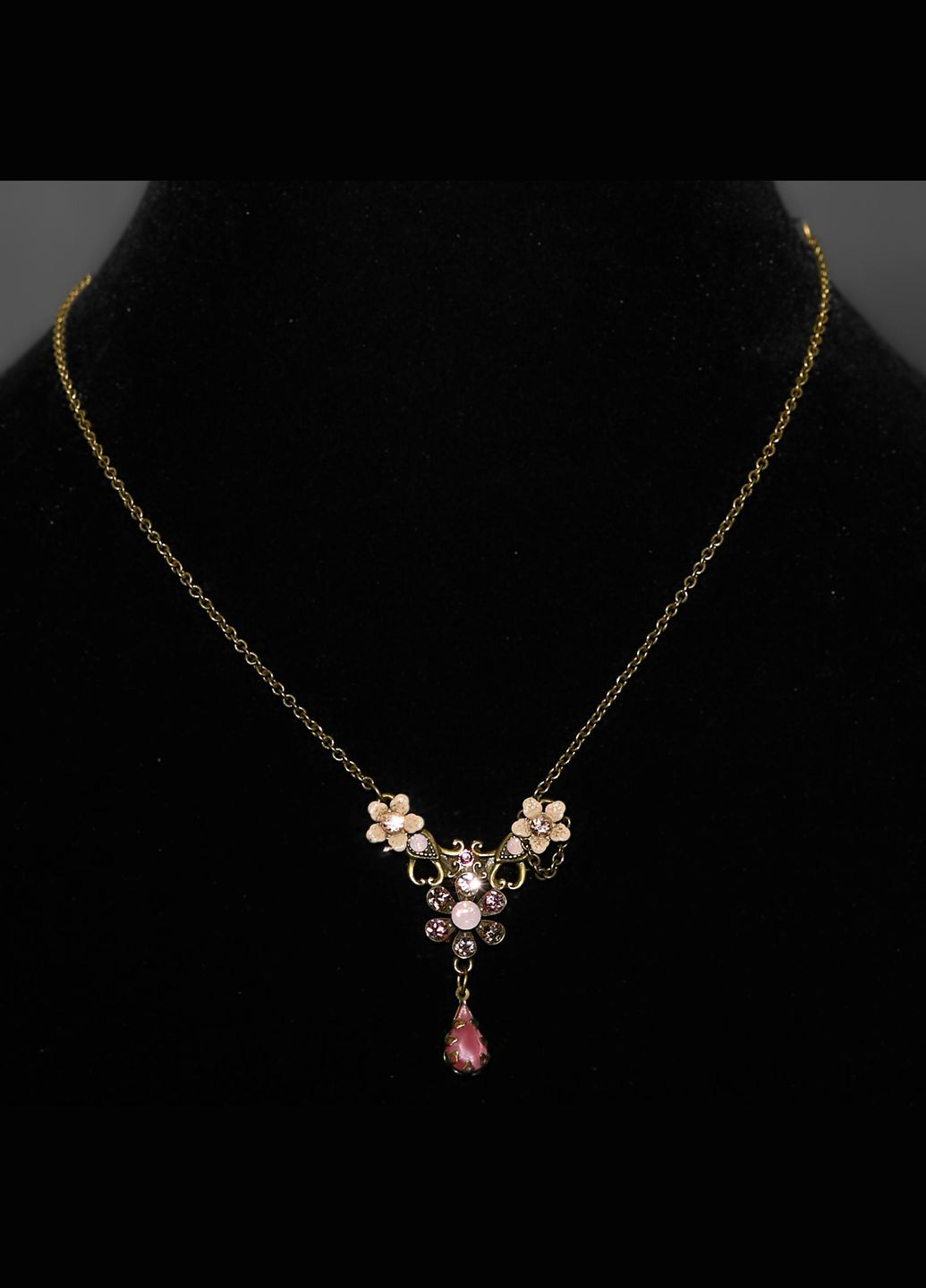 Кольє "Вінтажний Квітковий Сад" з рожевими кристалами Swarovski Michal Negrin (346241787)