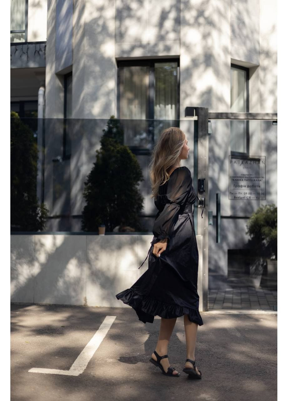 Черное праздничный платье Vione с цветочным принтом