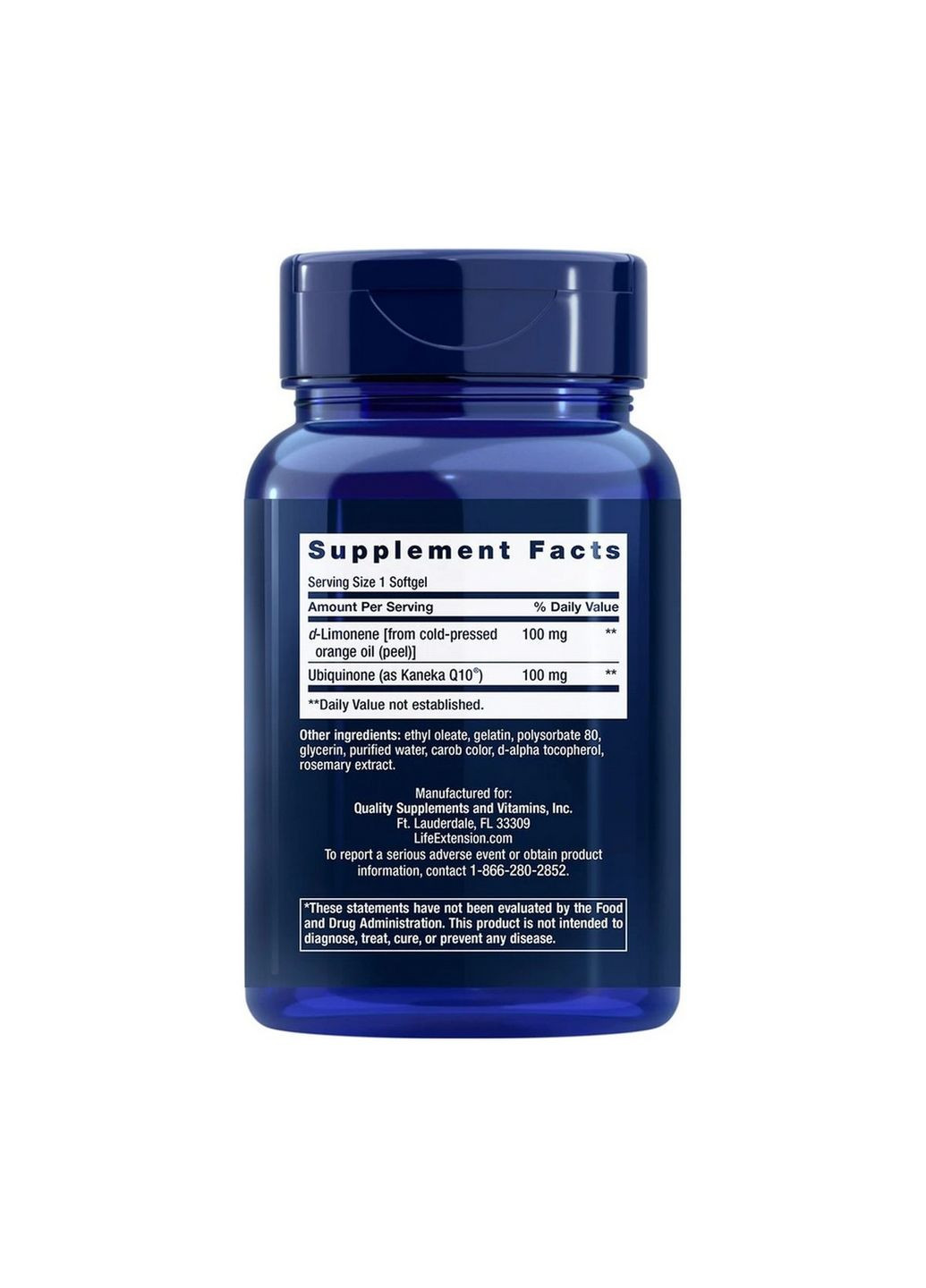 Натуральная добавка Super Absorbable CoQ10 100 mg, 60 капсул Life Extension (293480974)
